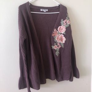 Rue21 Purple Floral Cardigan